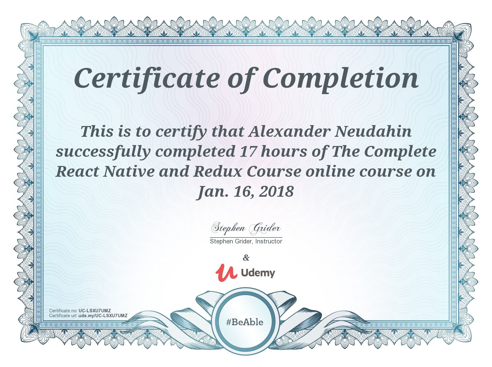 React Native and Redux Course